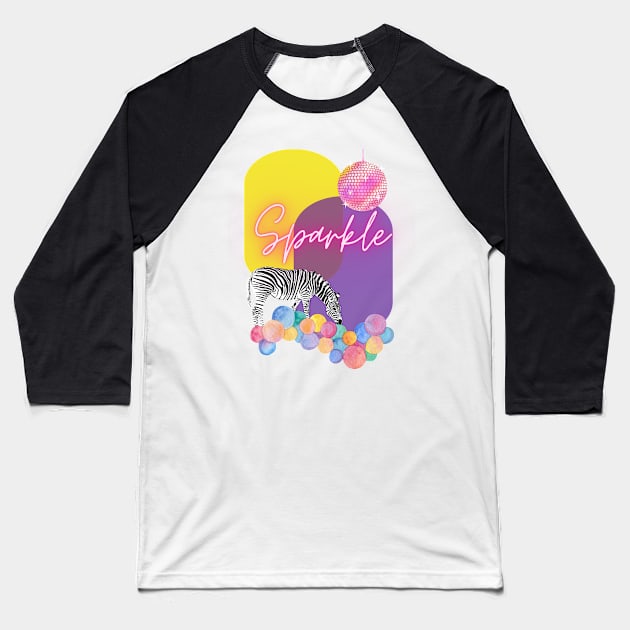 sparkle up your life - zebra Baseball T-Shirt by PrintsHessin